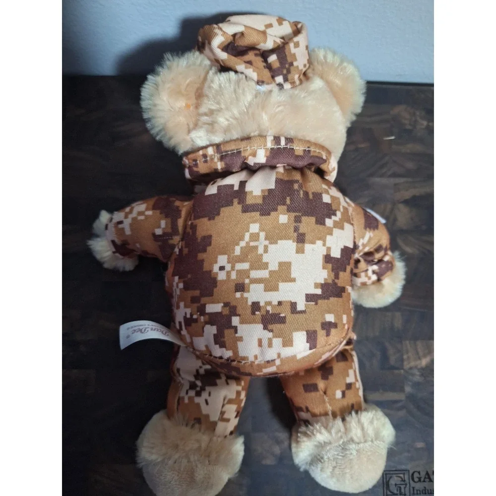 Dan Dee Desert Camo Military Teddy Bear Plush USA Flag Army Digital Camouflage